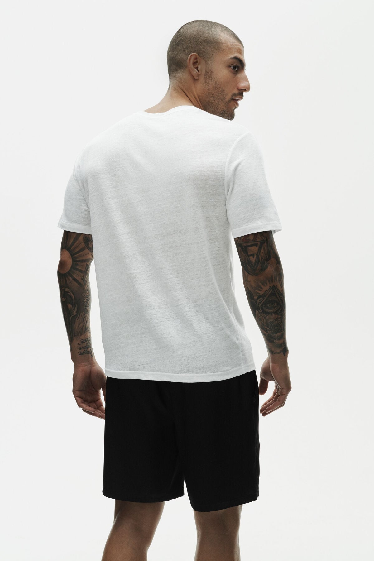 T-shirt à manches courtes Coastal en jersey de lin - Blanc