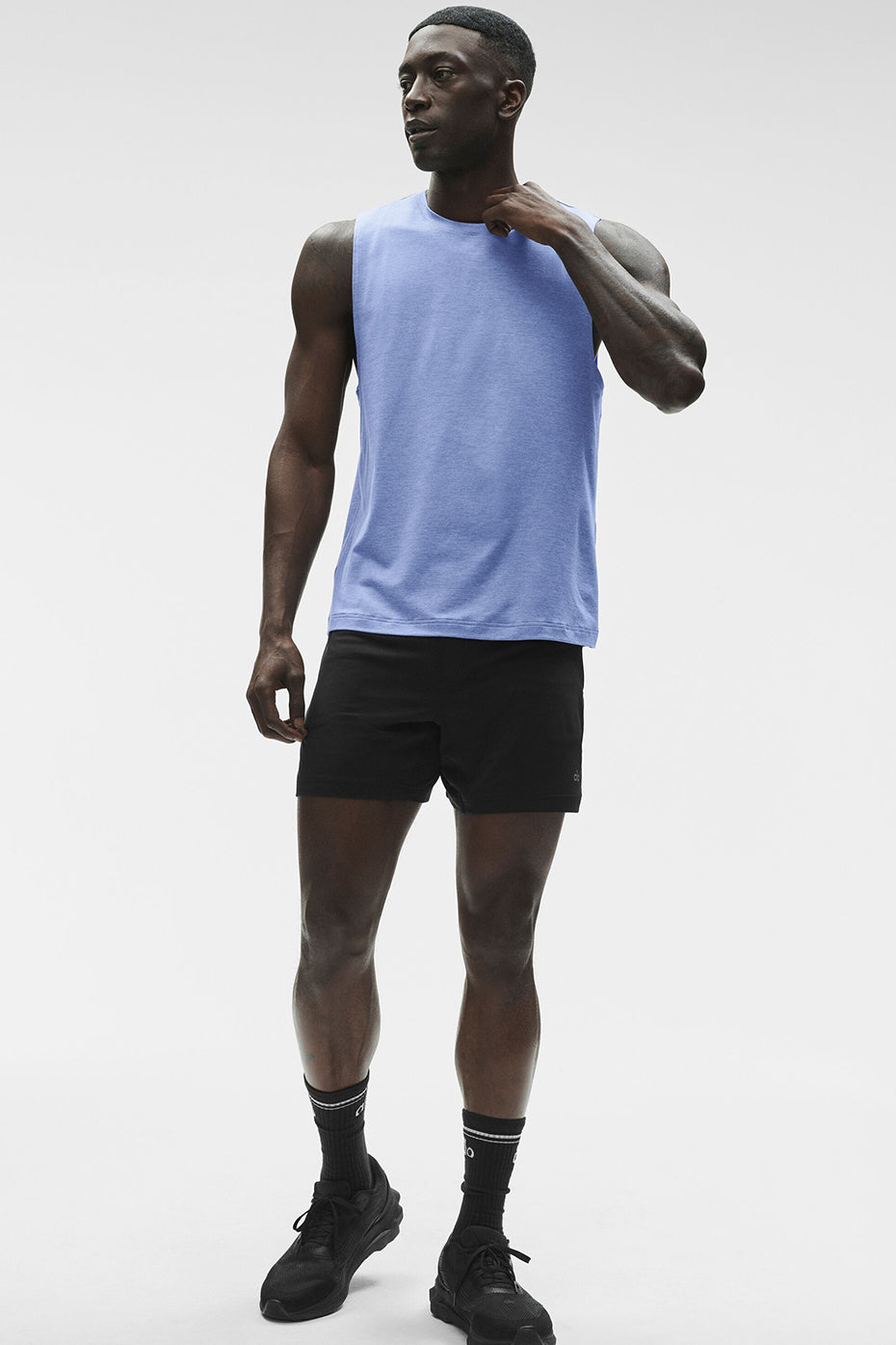 Débardeur de musculation Conquer - Bleu Provence chiné