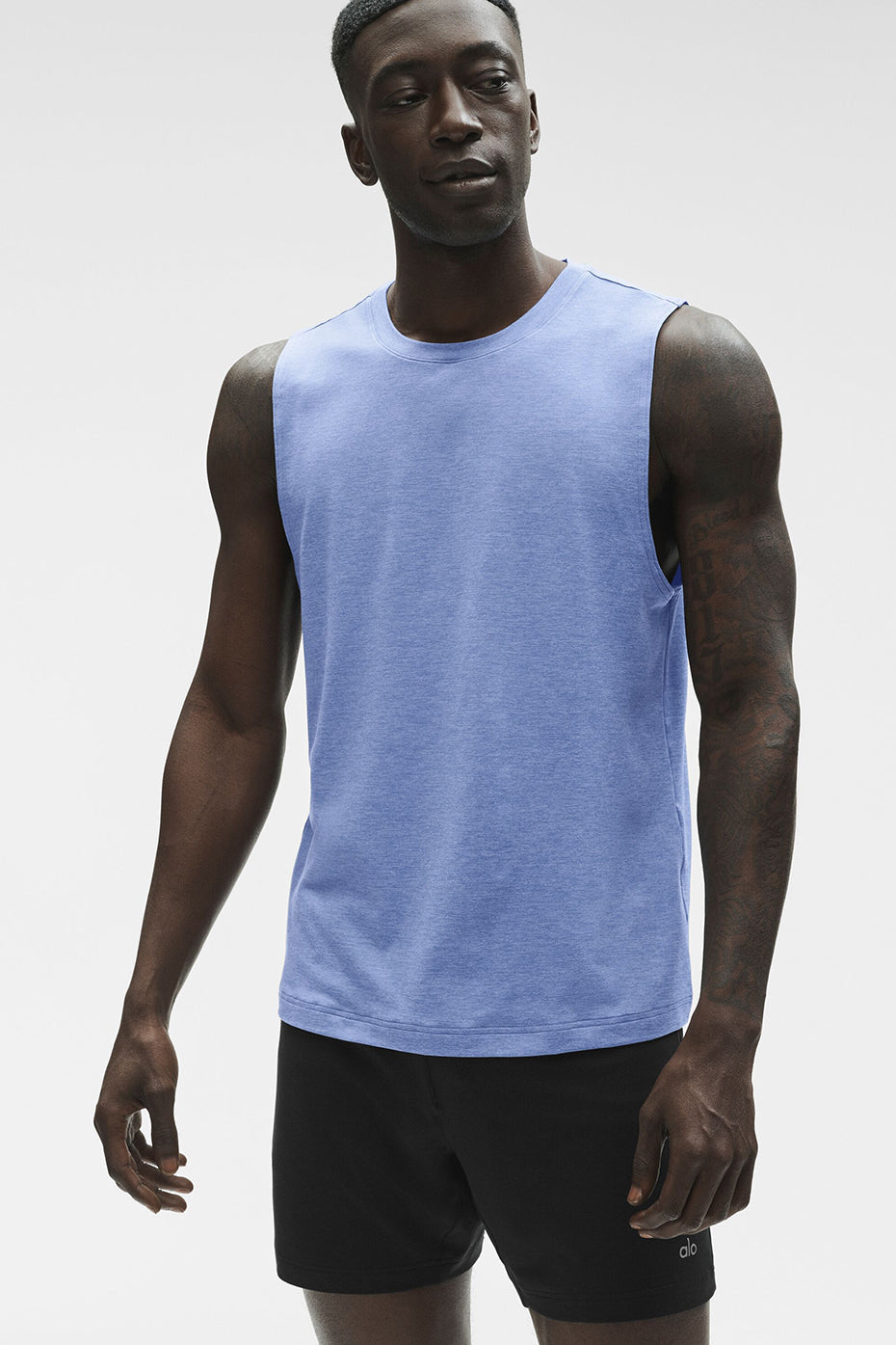 Débardeur de musculation Conquer - Bleu Provence chiné