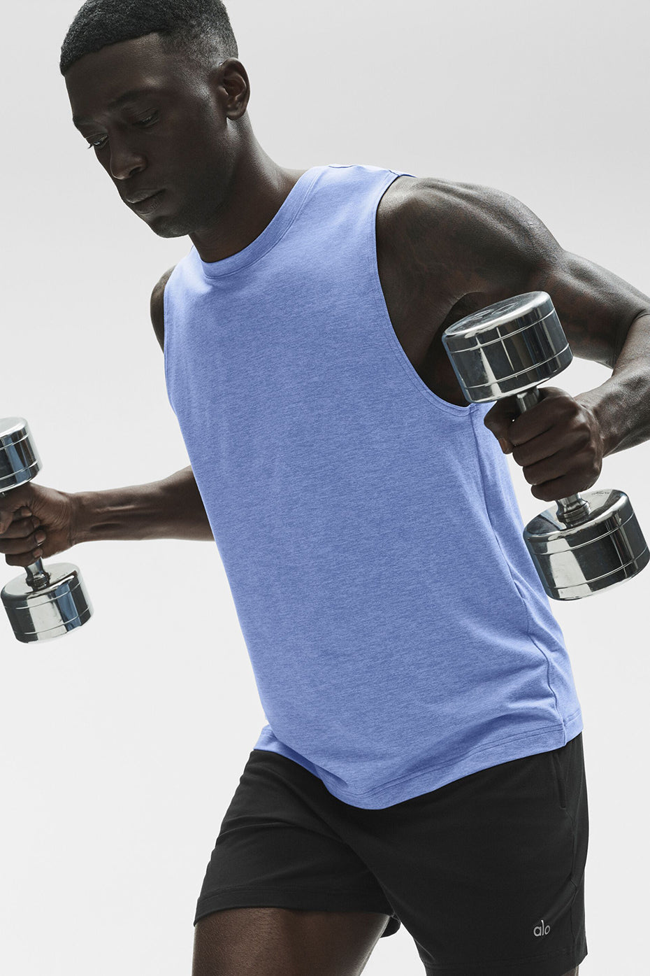 Débardeur de musculation Conquer - Bleu Provence chiné