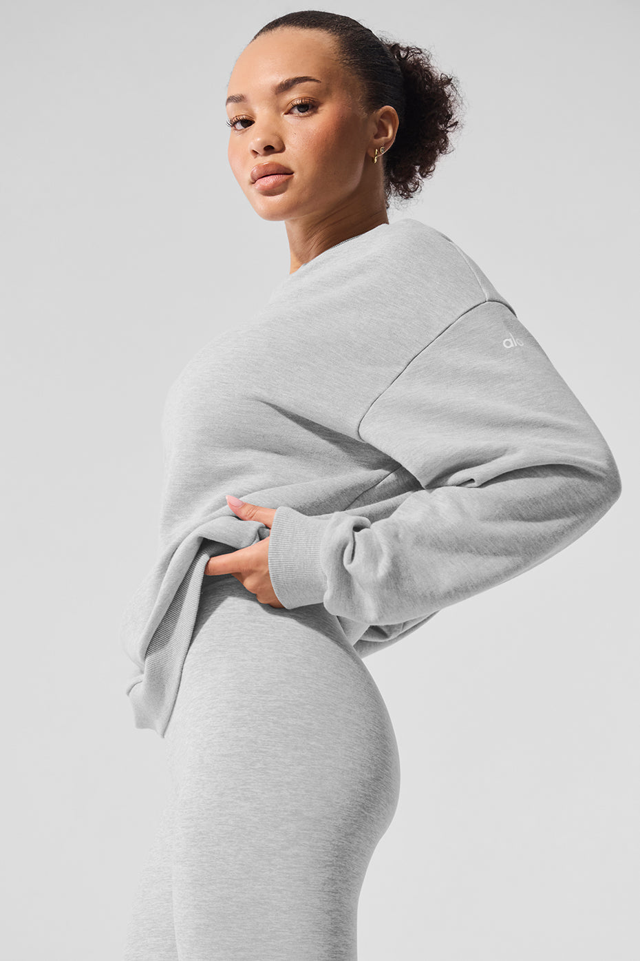 Pull à col rond Chill - Gris chiné sport