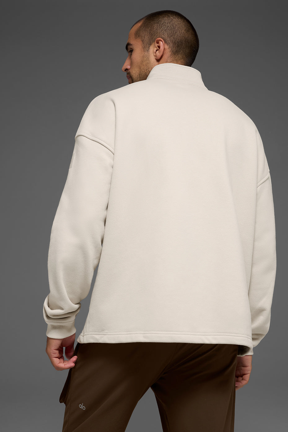 Haut épais à col zippé 1/4 Renown - Écru