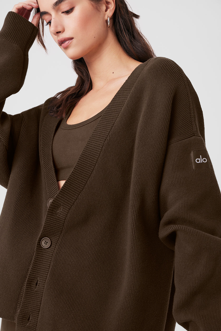 Cardigan Scholar en maille - Espresso