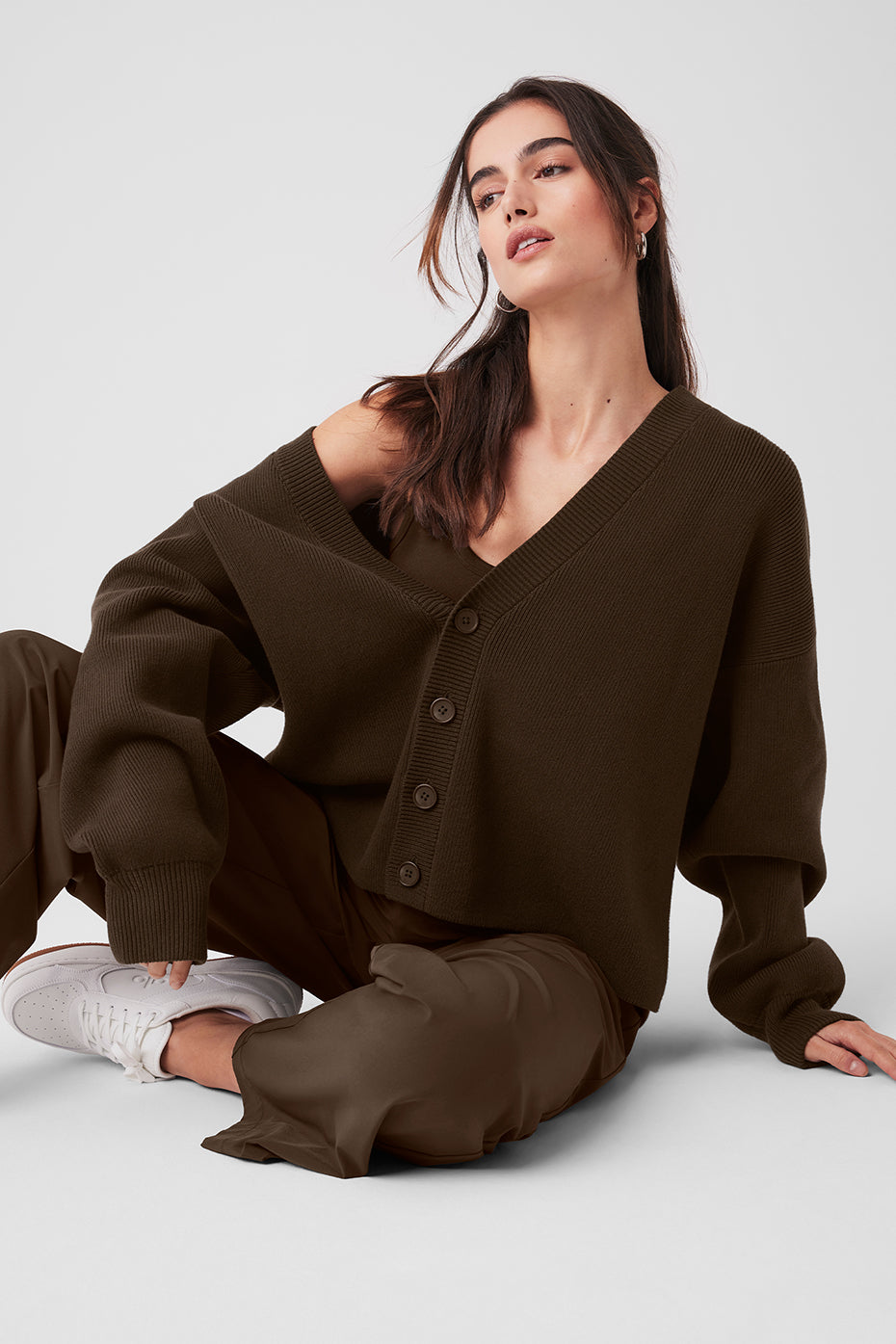 Cardigan Scholar en maille - Espresso