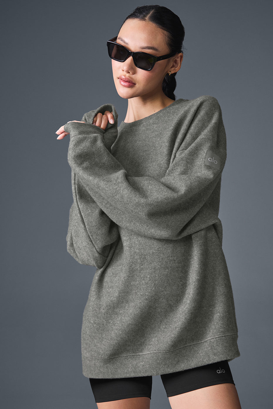 Sweat à col rond Triumph Restore - Gris mélange de trois fibres