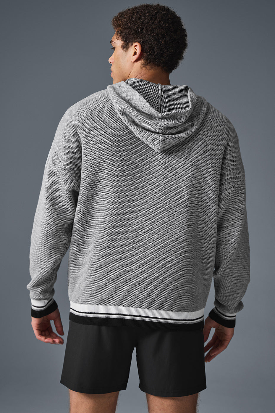 Sweat à capuche Sports Club en maille - Gris chiné sport