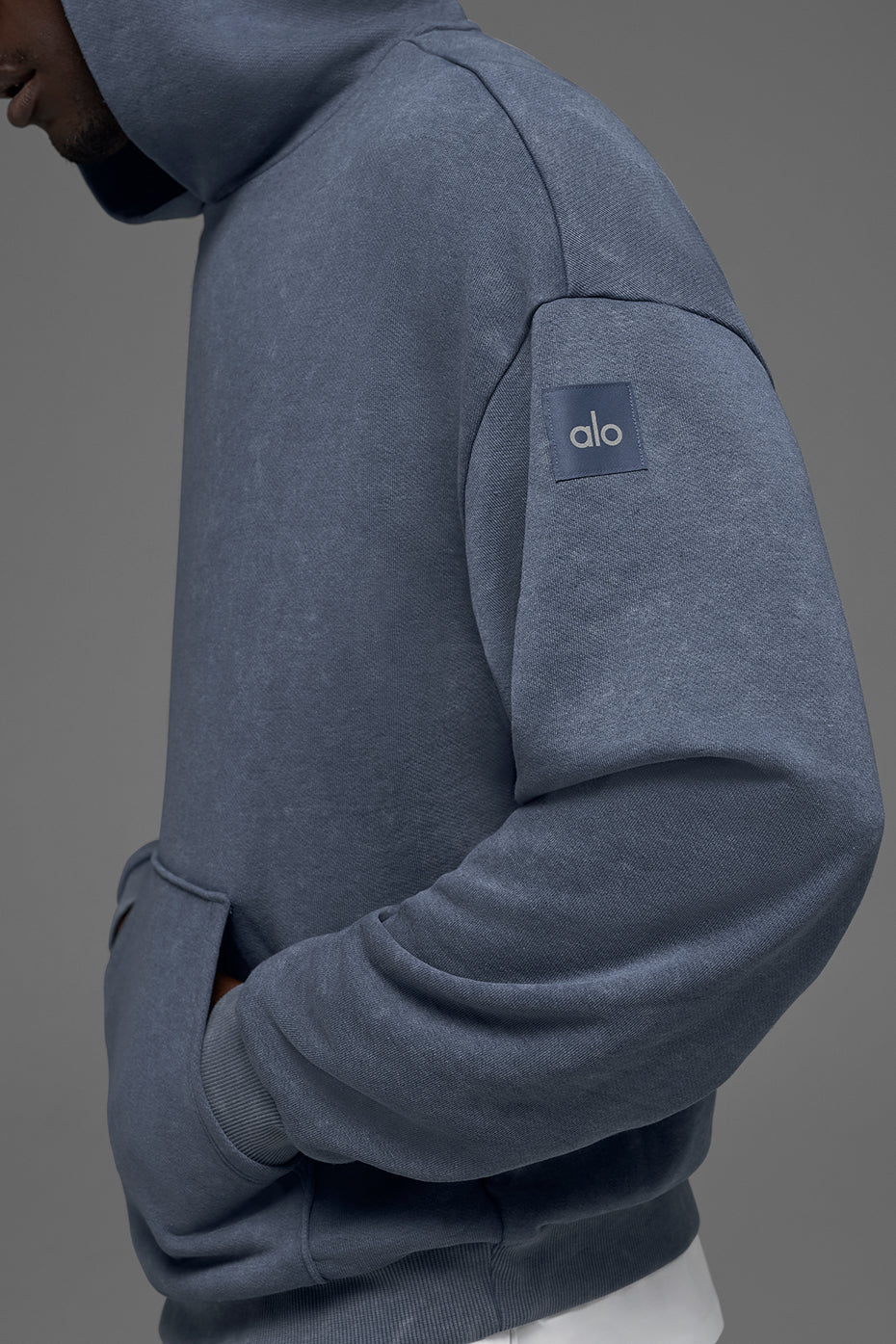 Sweat à capuche Chill à délavage vintage - Bleu pierre délavé