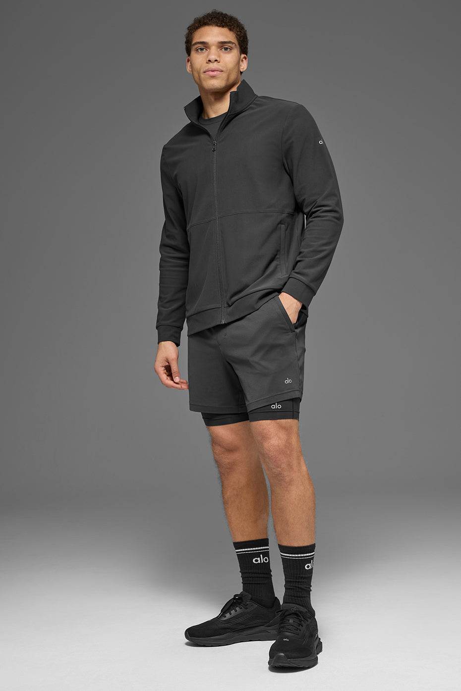 Veste entièrement zippée à col montant Conquer Max - Anthracite