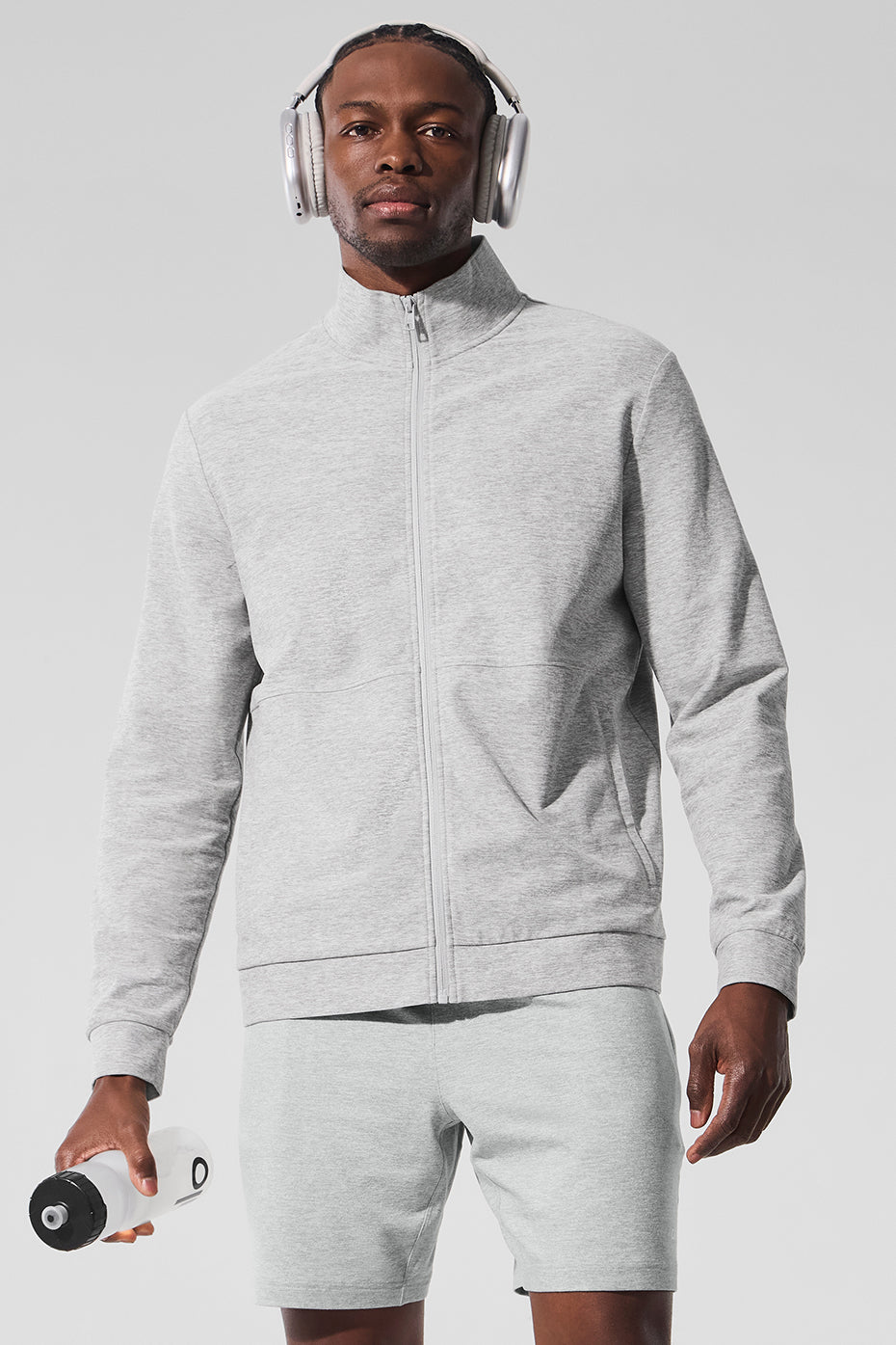 Veste entièrement zippée à col montant Conquer Max - Gris chiné sport