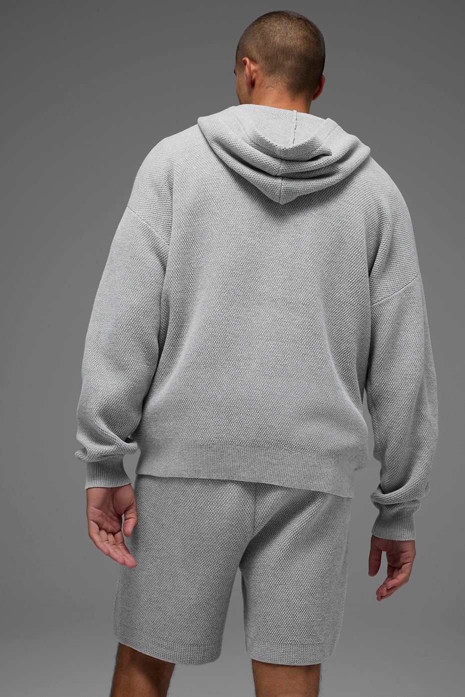 Sweat à capuche Sports Club en maille - Gris chiné sport