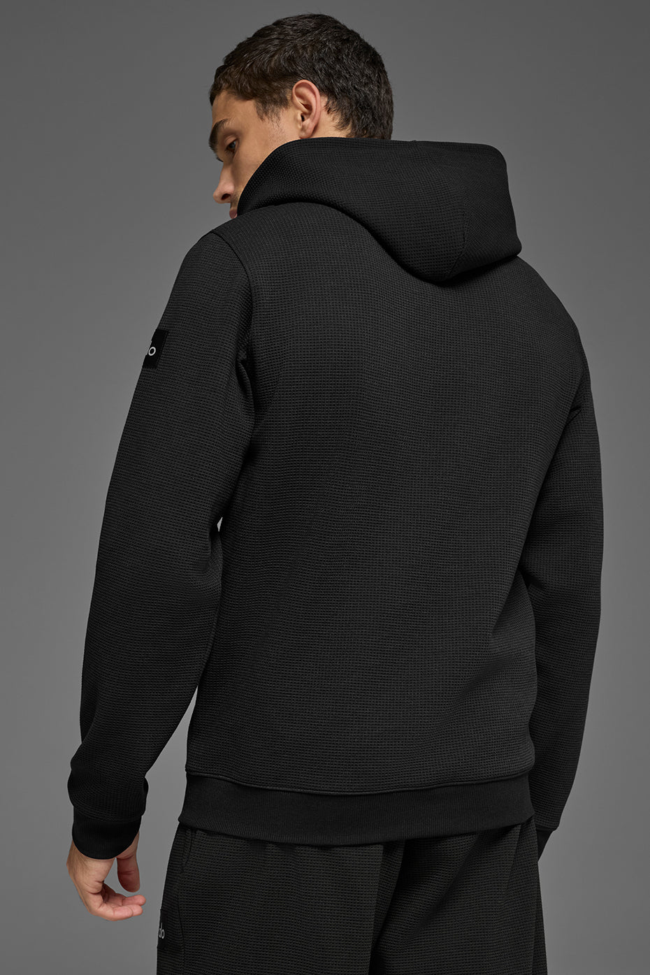 Sweat à capuche de détente gaufré - Noir