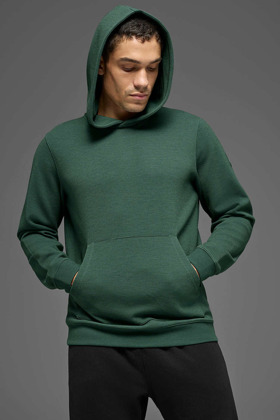 Sweat à capuche de détente gaufré - Vert trèfle