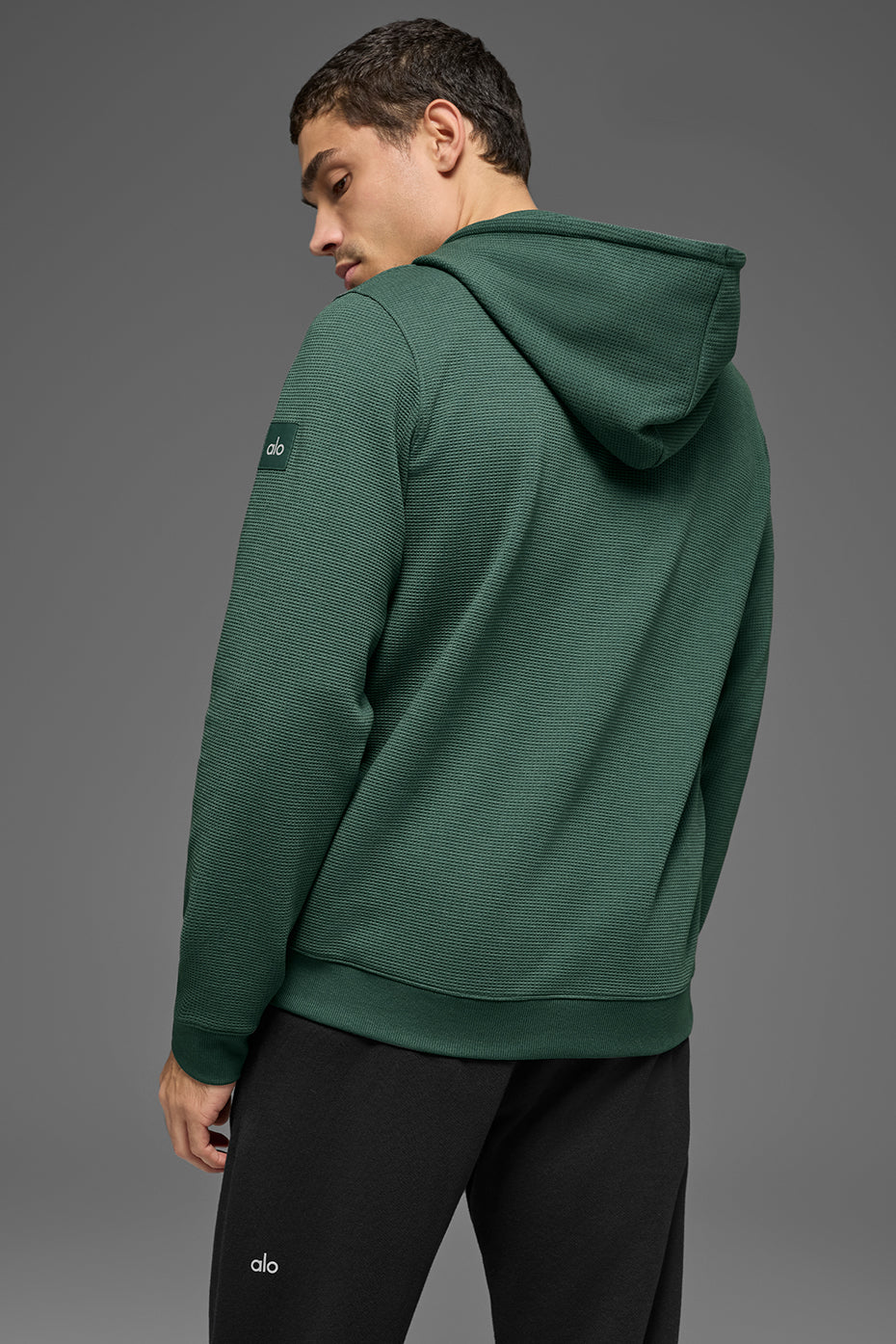 Sweat à capuche de détente gaufré - Vert trèfle