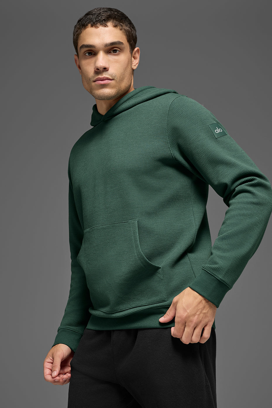 Sweat à capuche de détente gaufré - Vert trèfle