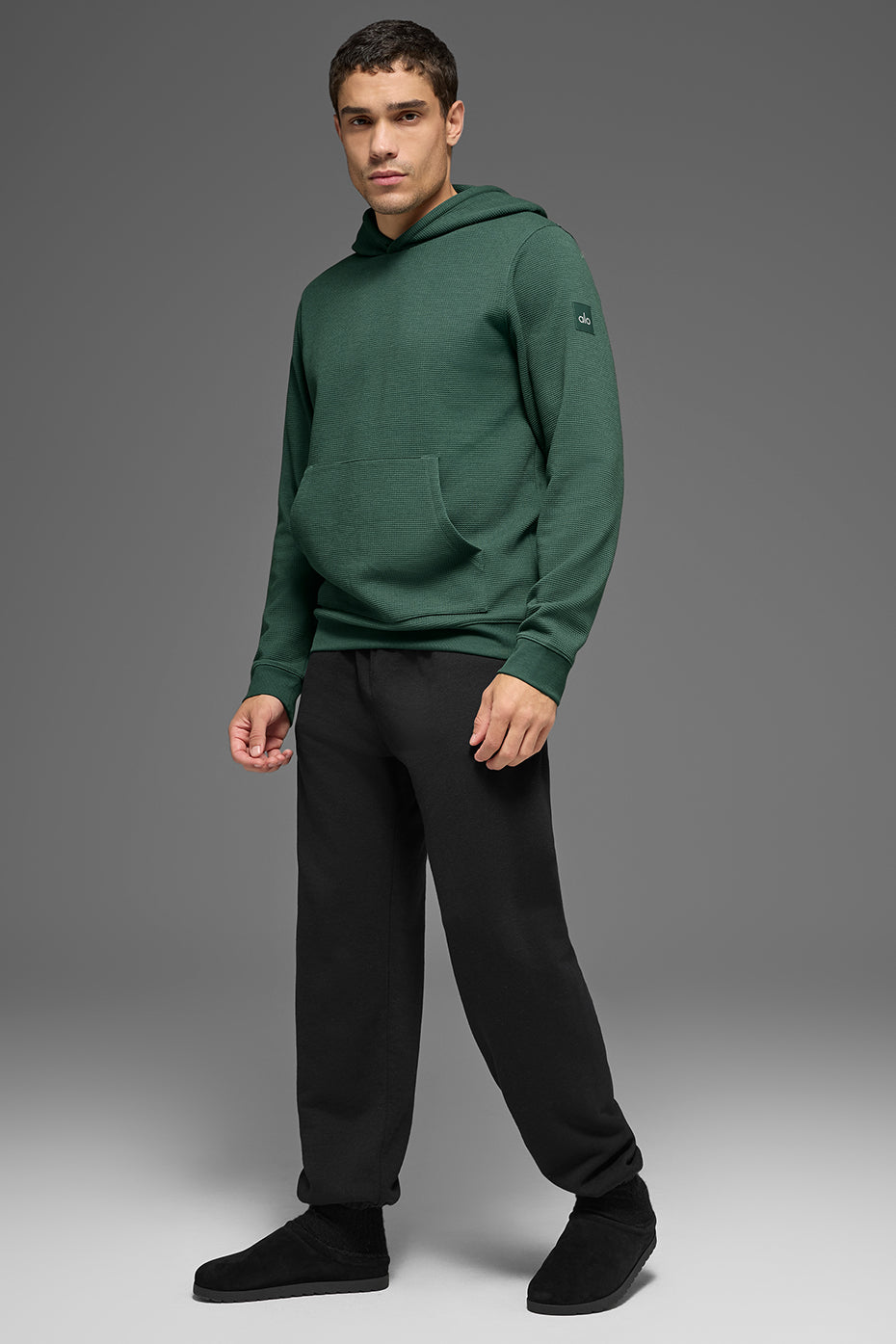 Sweat à capuche de détente gaufré - Vert trèfle