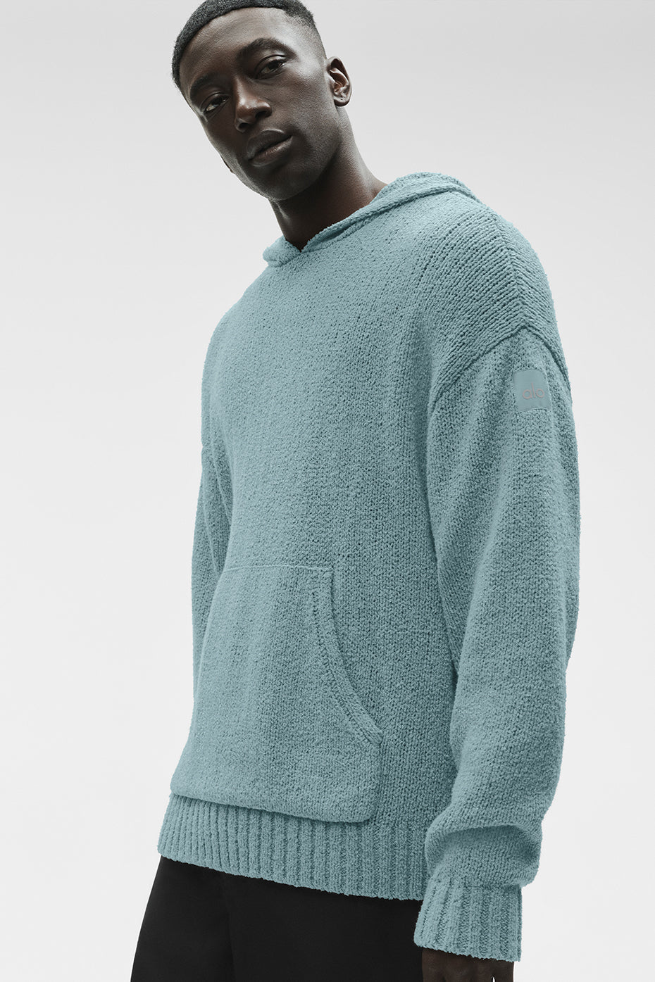 Sweat à capuche en maille texturée - Sauge du désert
