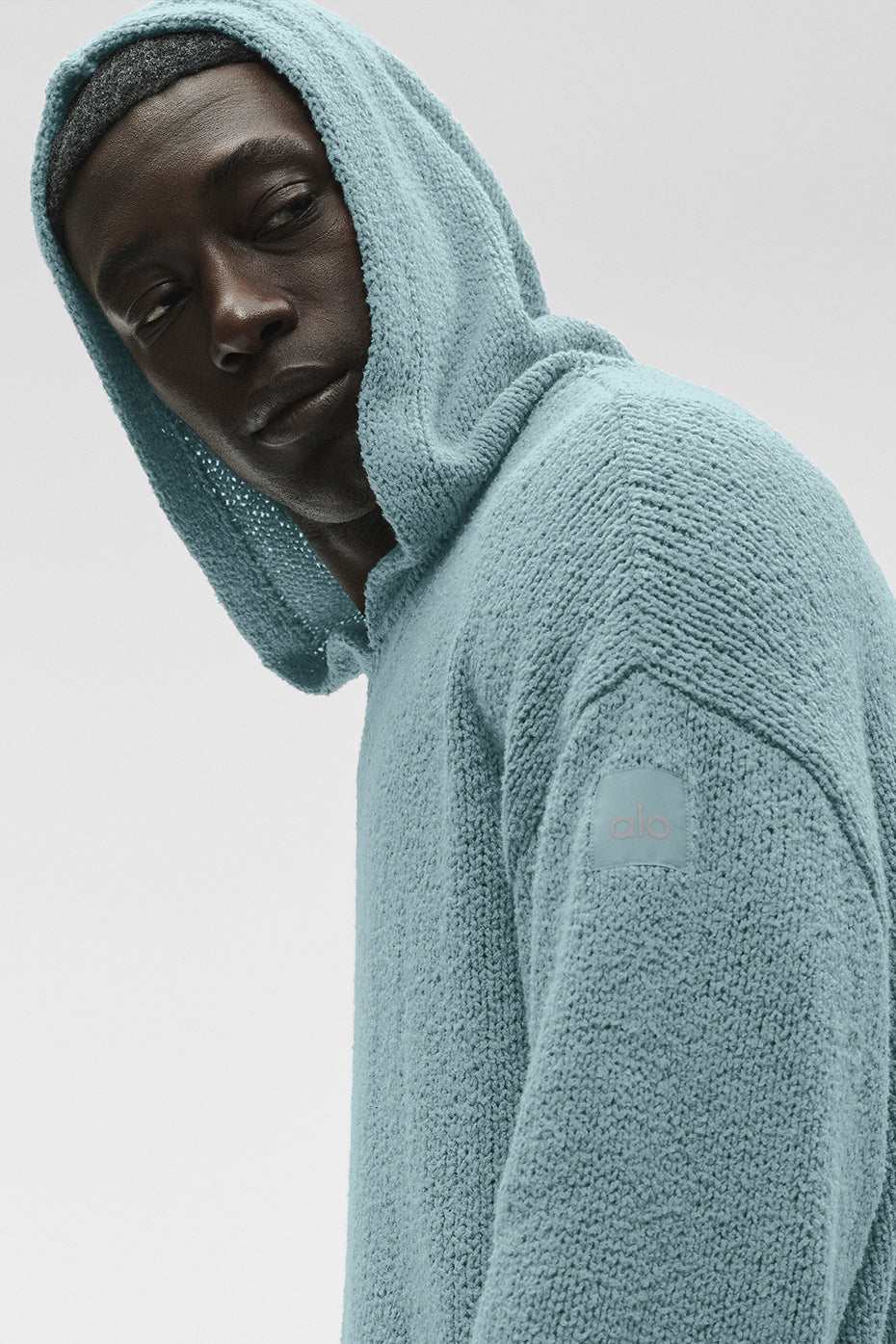 Sweat à capuche en maille texturée - Sauge du désert