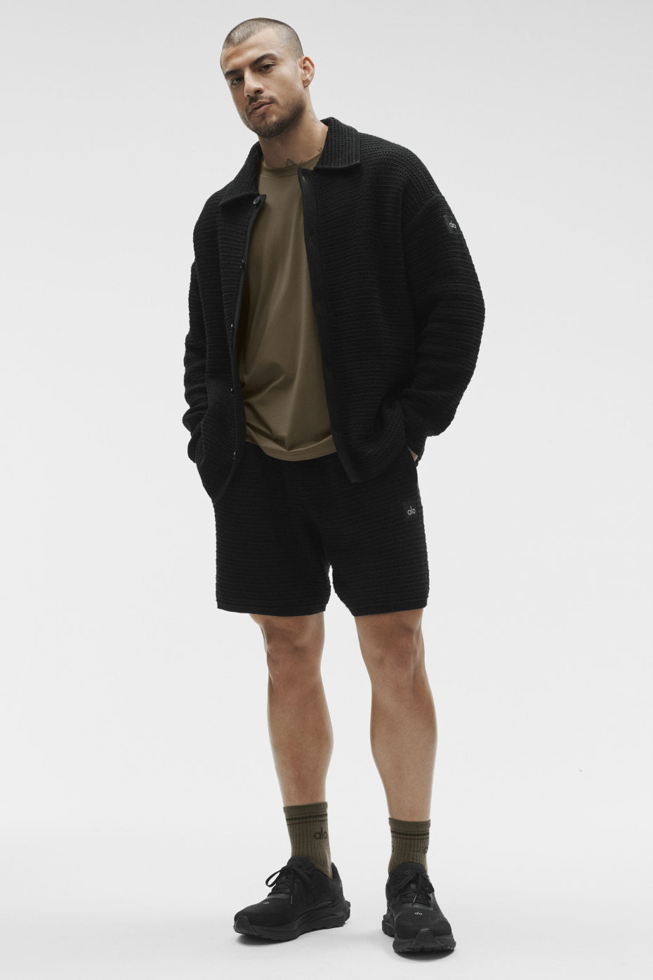 Chemise à manches longues Shift en maille - Noir