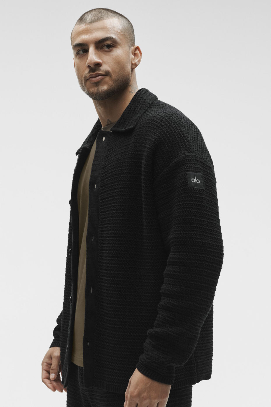 Chemise à manches longues Shift en maille - Noir