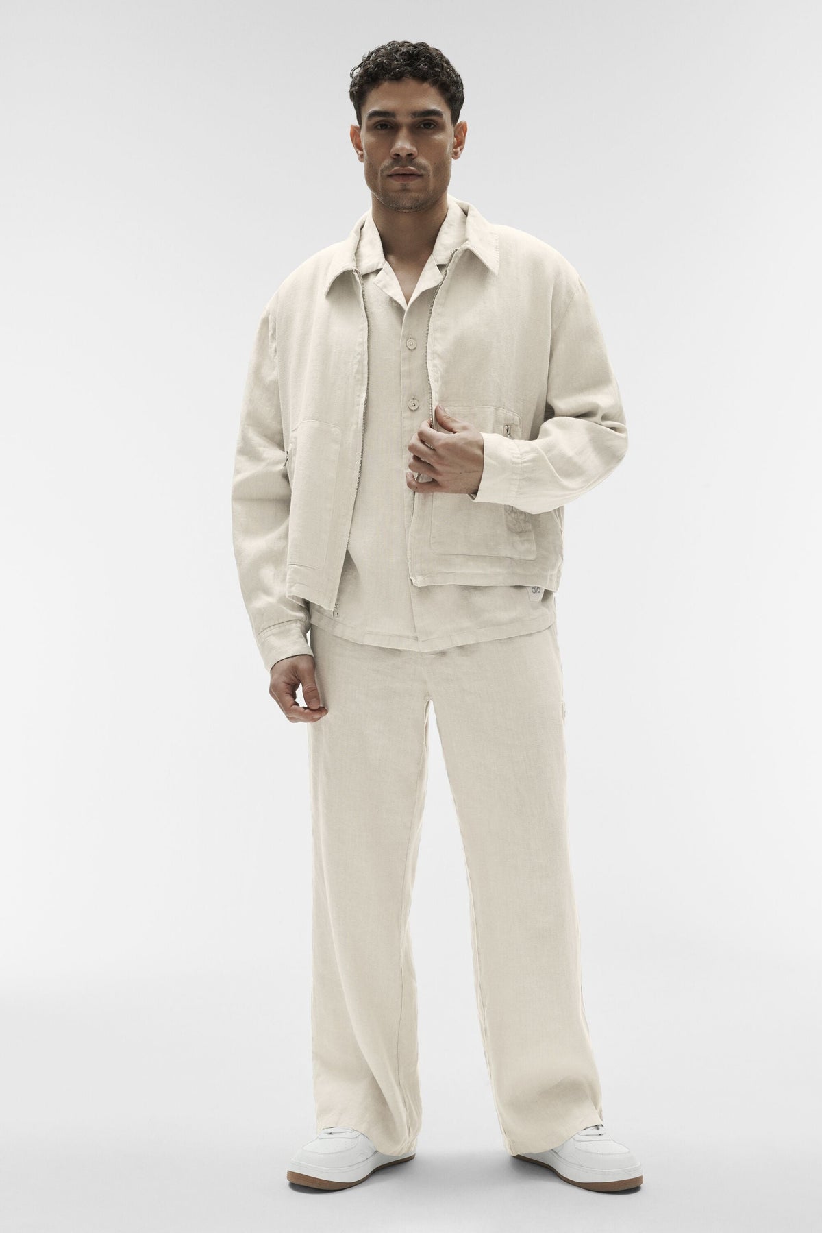Veste entièrement zippée Linen Days - Écru