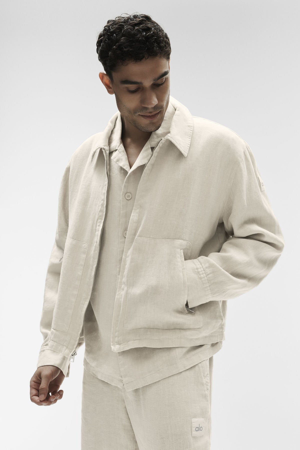 Veste entièrement zippée Linen Days - Écru