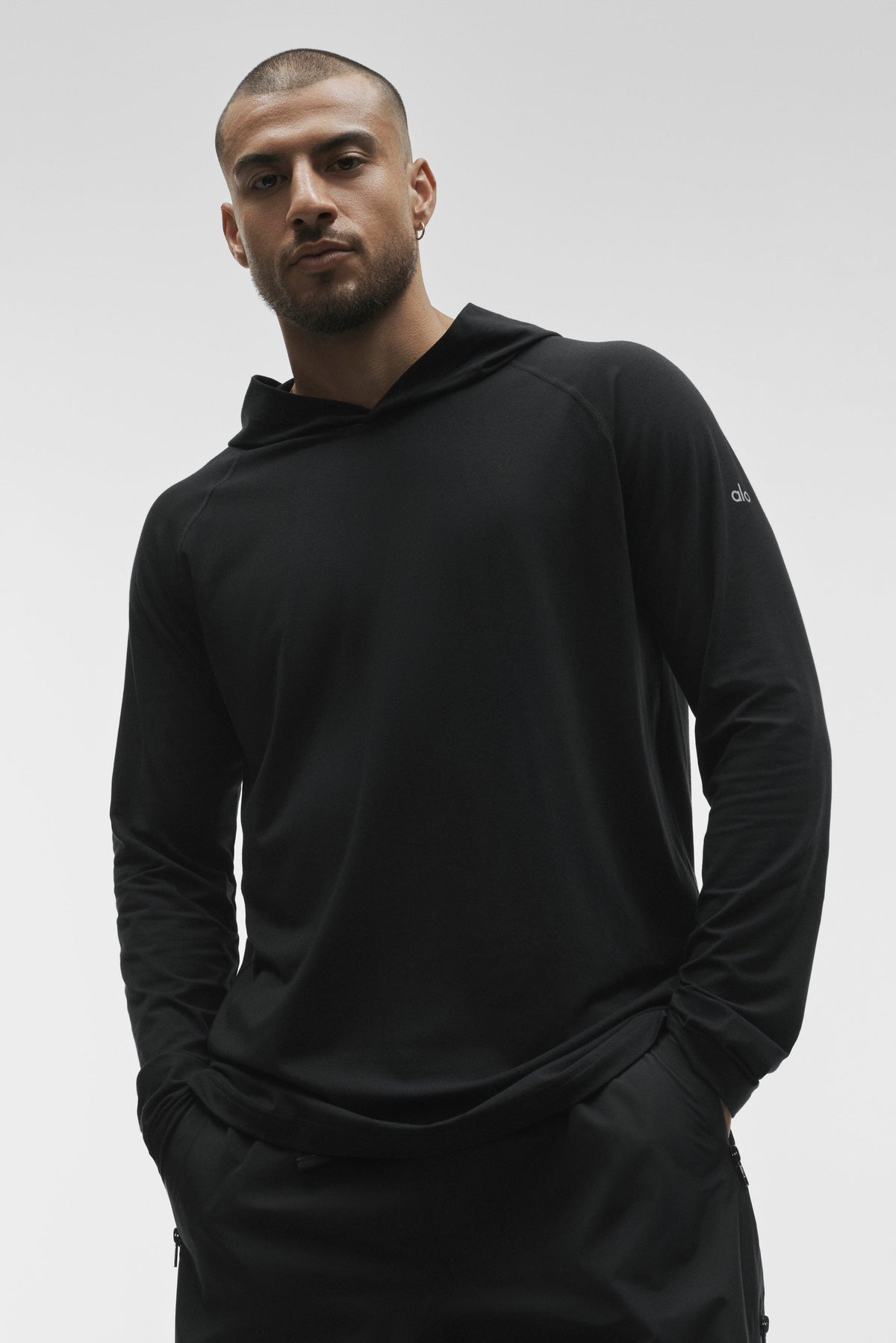 Sweat à capuche et manches longues ALO Vapor - Noir