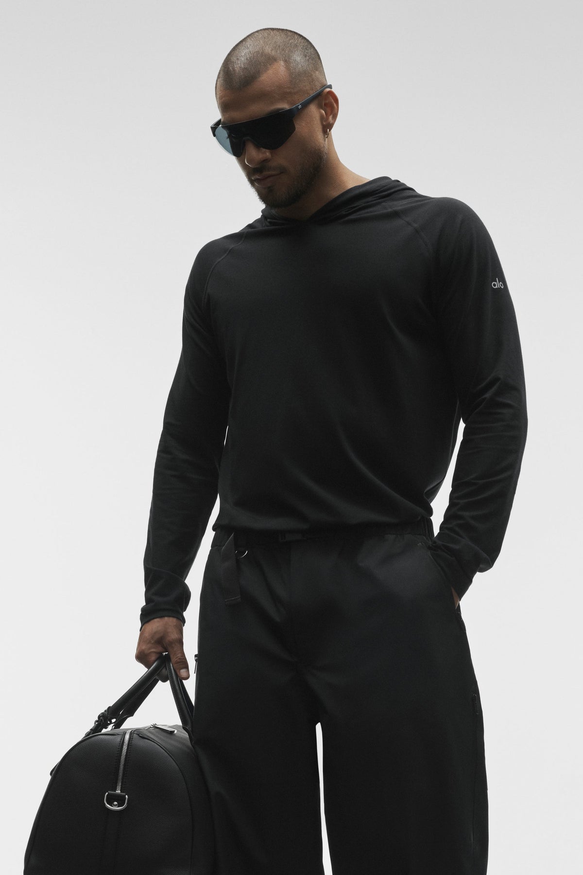 Sweat à capuche et manches longues ALO Vapor - Noir