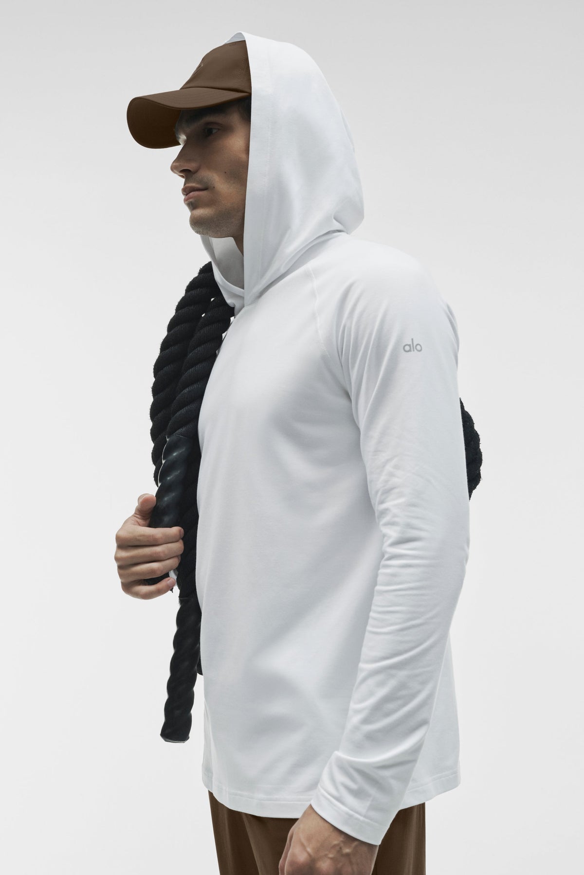 Sweat à capuche et manches longues ALO Vapor - Blanc