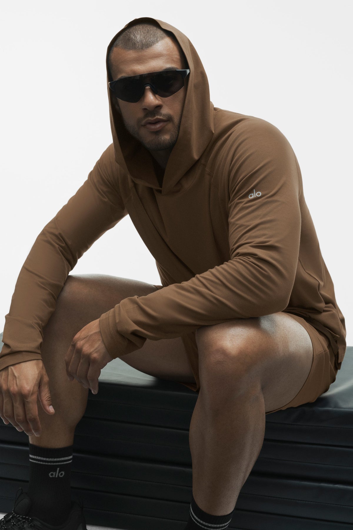 Sweat à capuche et manches longues ALO Vapor - Brun Java