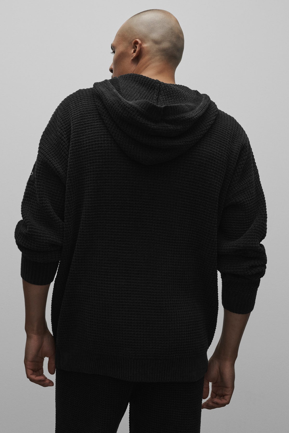 Sweat à capuche Edition en chenille gaufrée - Noir