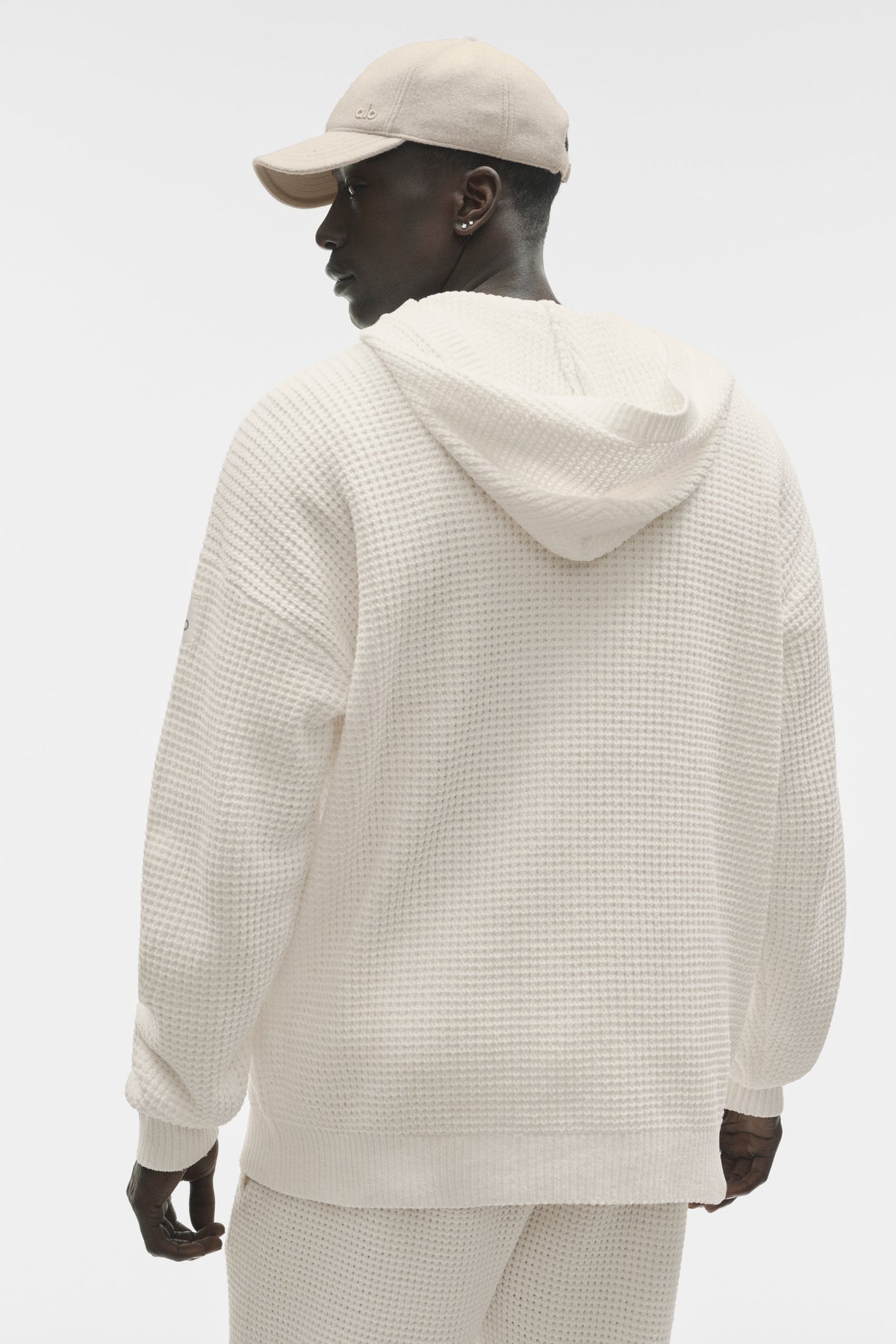 Sweat à capuche Edition en chenille gaufrée - Ivoire