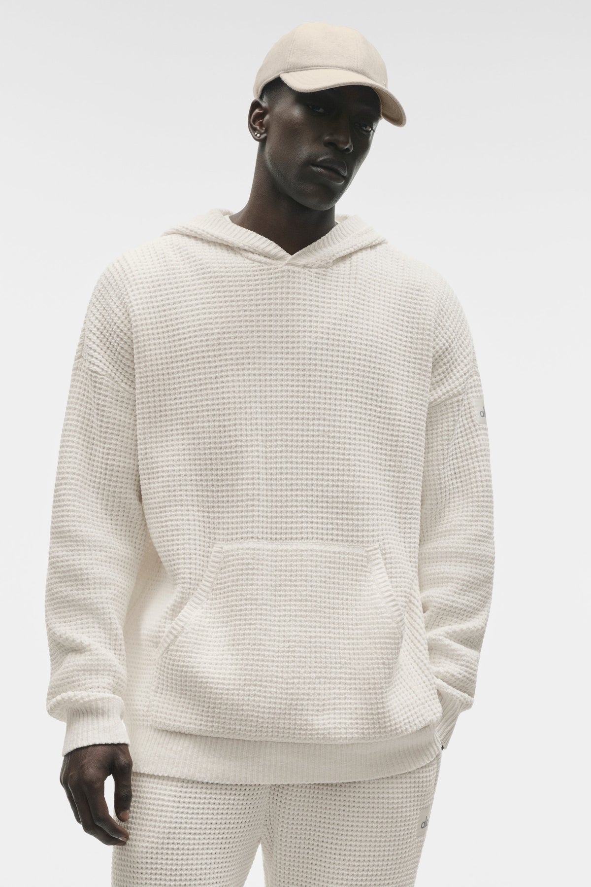 Sweat à capuche Edition en chenille gaufrée - Ivoire