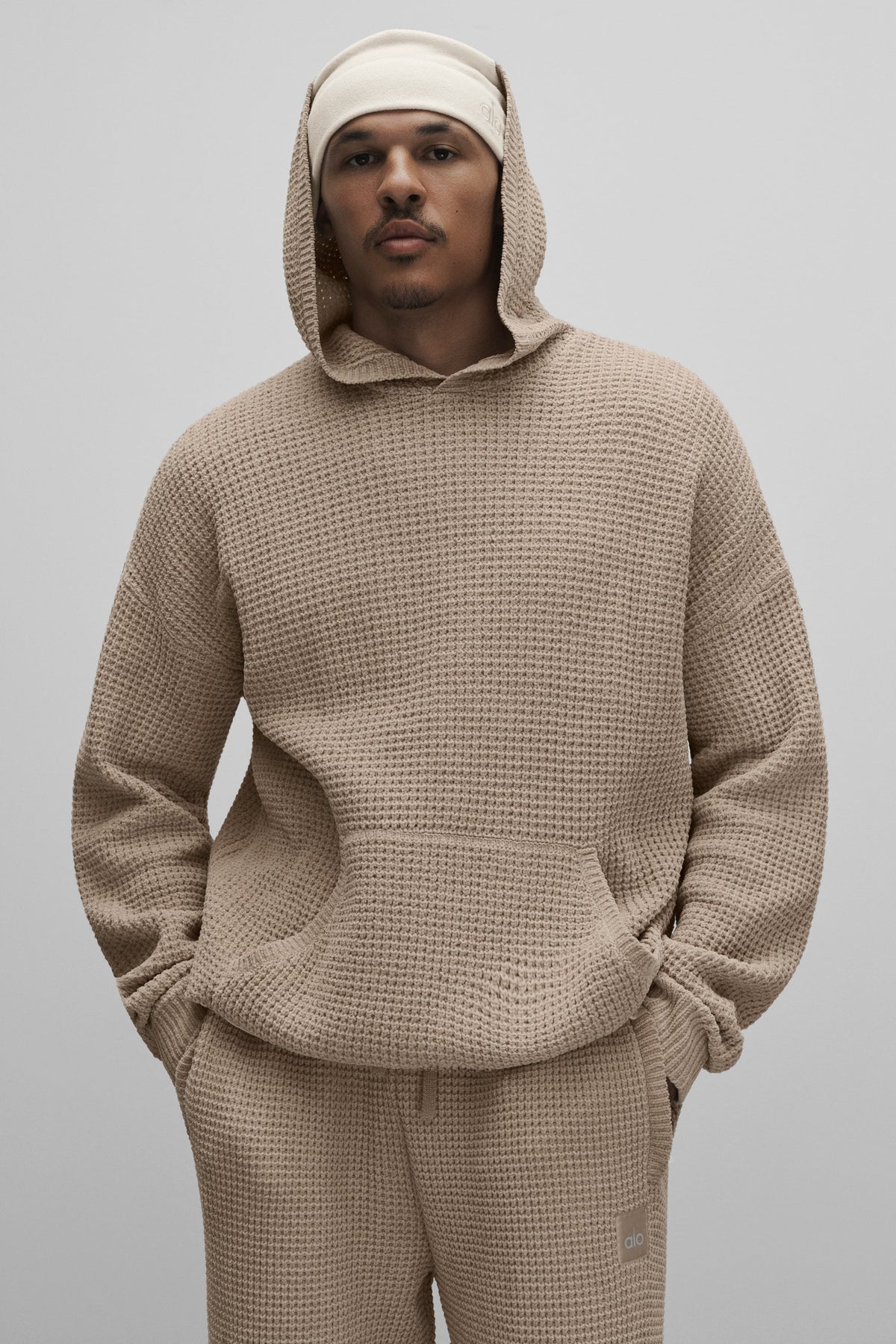 Sweat à capuche Edition en chenille gaufrée - Gravier