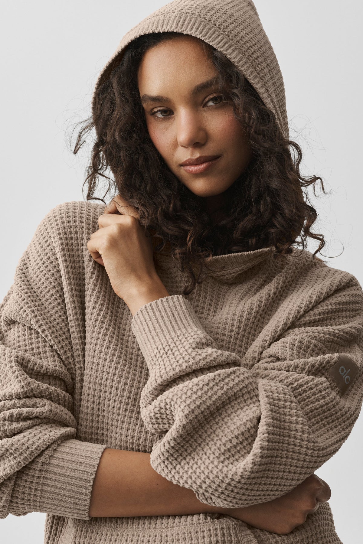 Sweat à capuche Edition en chenille gaufrée - Gravier