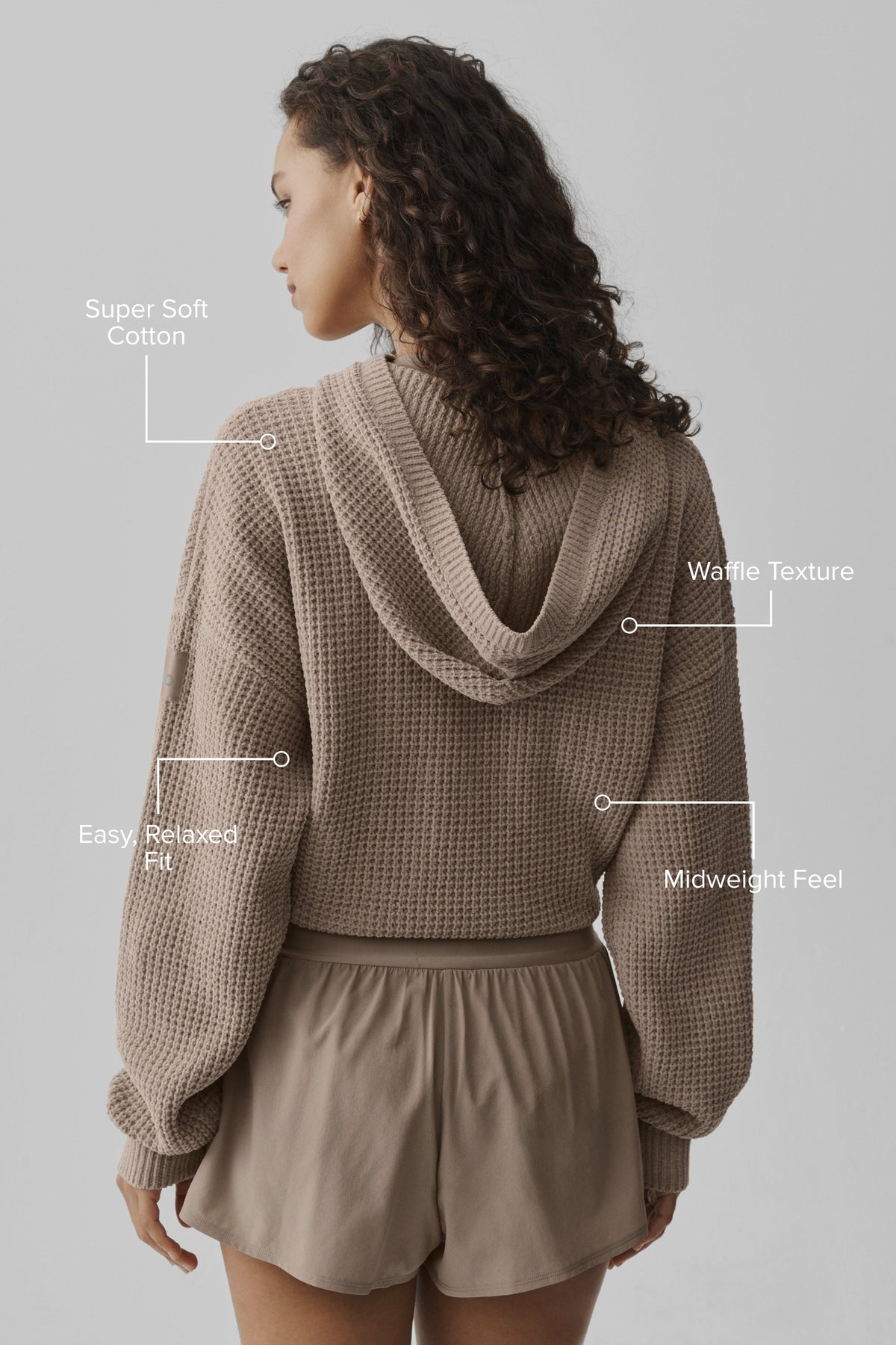 Sweat à capuche Edition en chenille gaufrée - Gravier