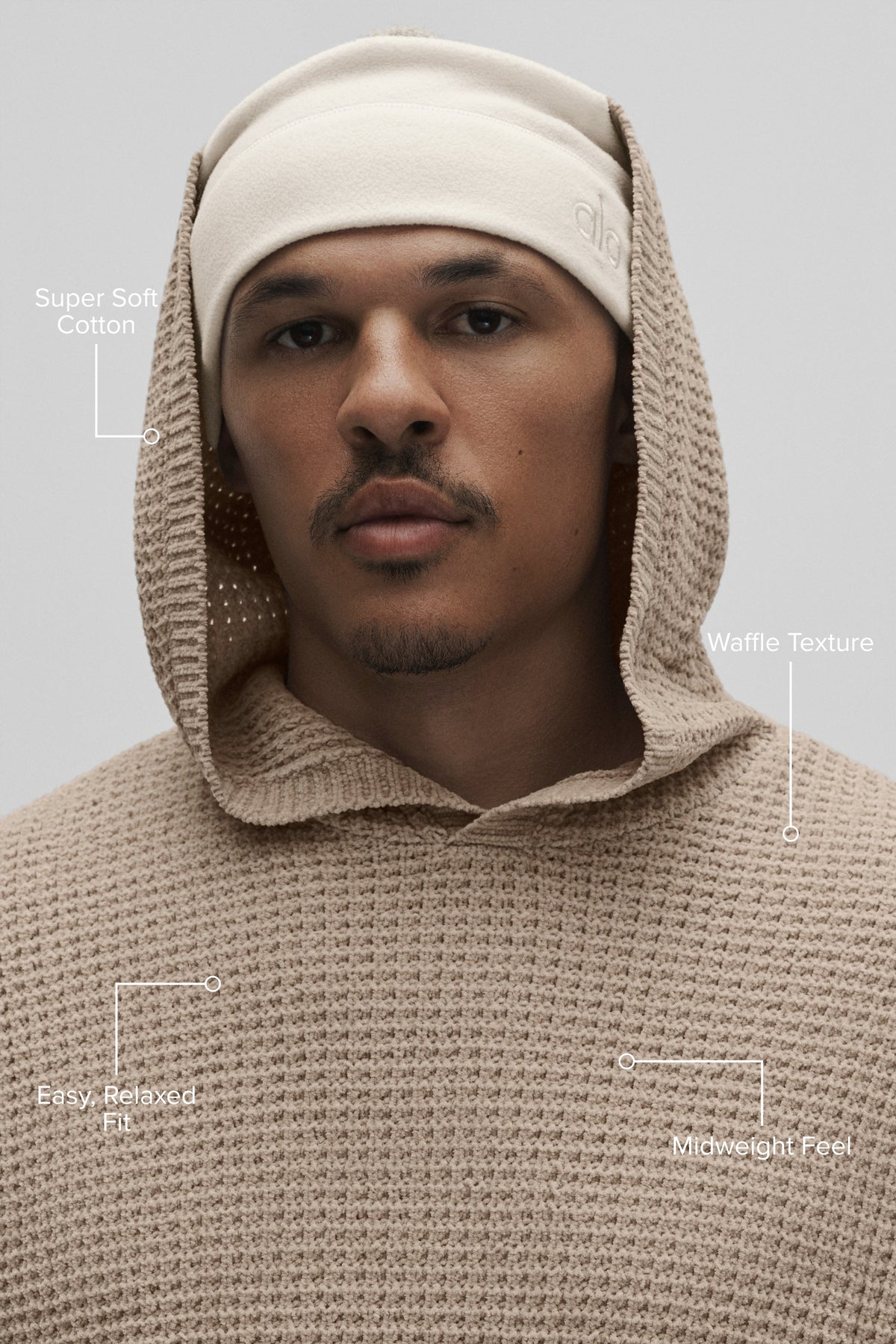 Sweat à capuche Edition en chenille gaufrée - Gravier