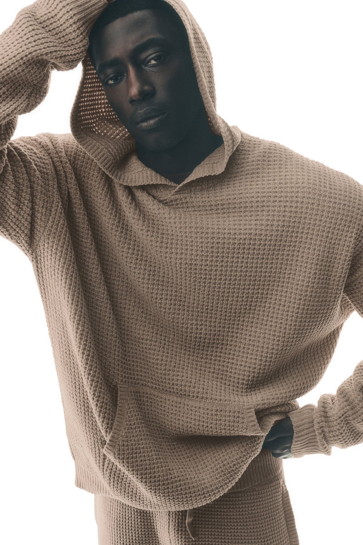 Sweat à capuche Edition en chenille gaufrée - Gravier