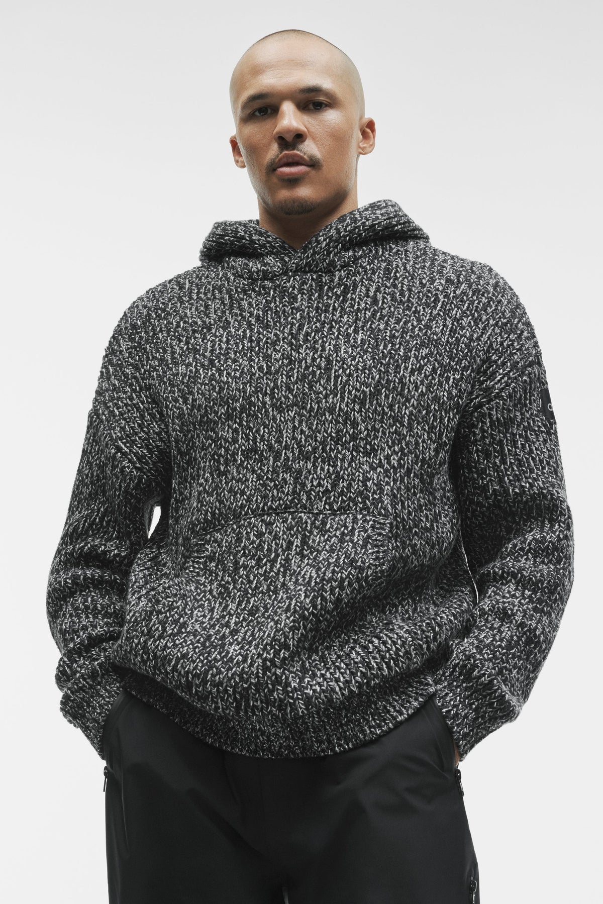 Sweat à capuche Rewind en grosse maille - Noir multicolore