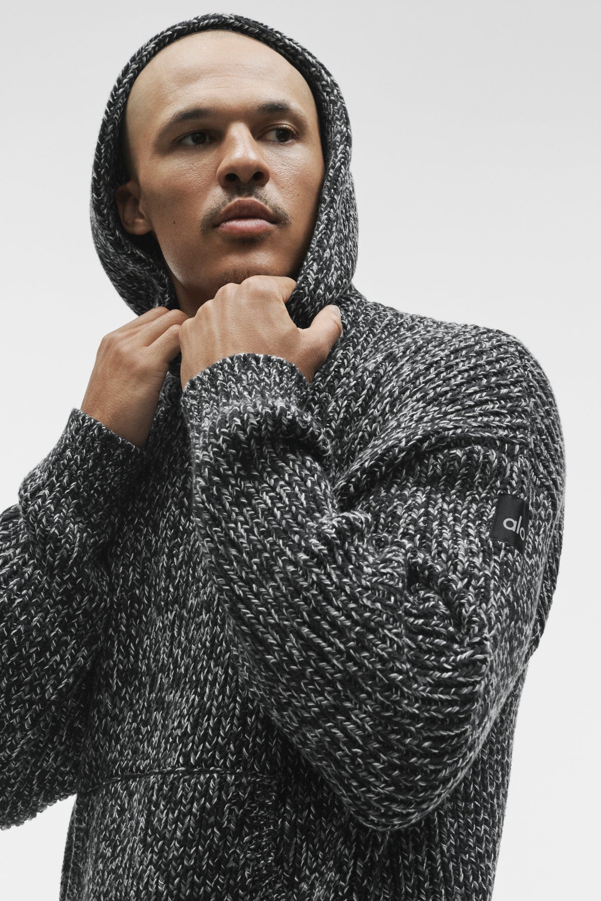 Sweat à capuche Rewind en grosse maille - Noir multicolore
