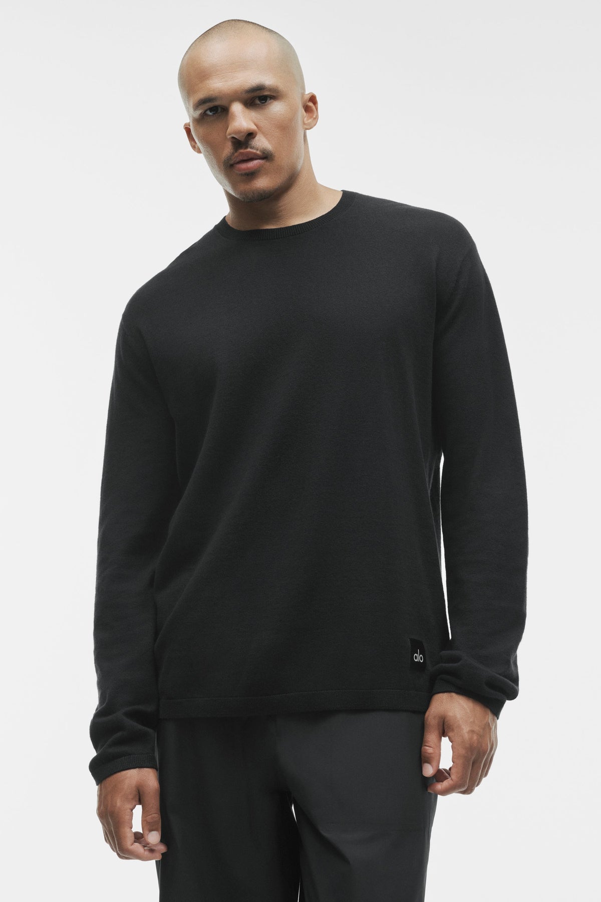 Pull à manches longues et col rond Ever Soft en cachemire mélangé - Noir