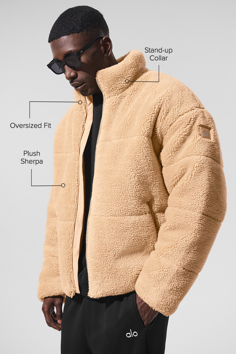 Doudoune Stage en polaire sherpa - Camel