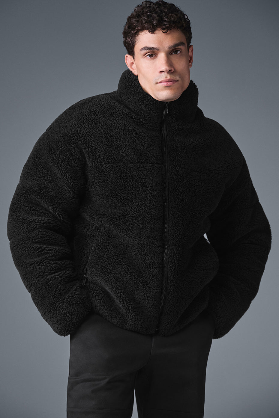 Doudoune Stage en polaire sherpa - Noir