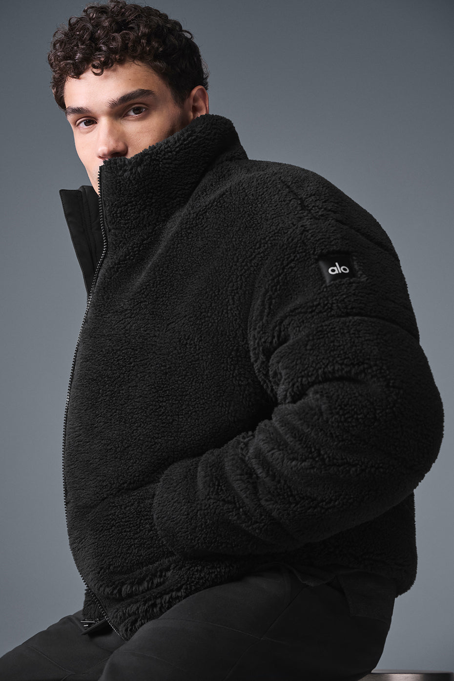 Doudoune Stage en polaire sherpa - Noir