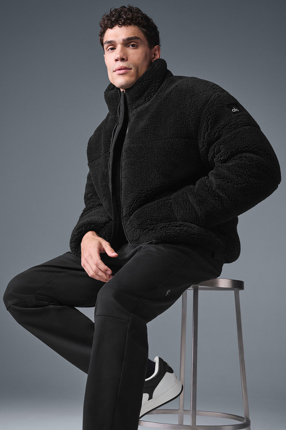 Doudoune Stage en polaire sherpa - Noir