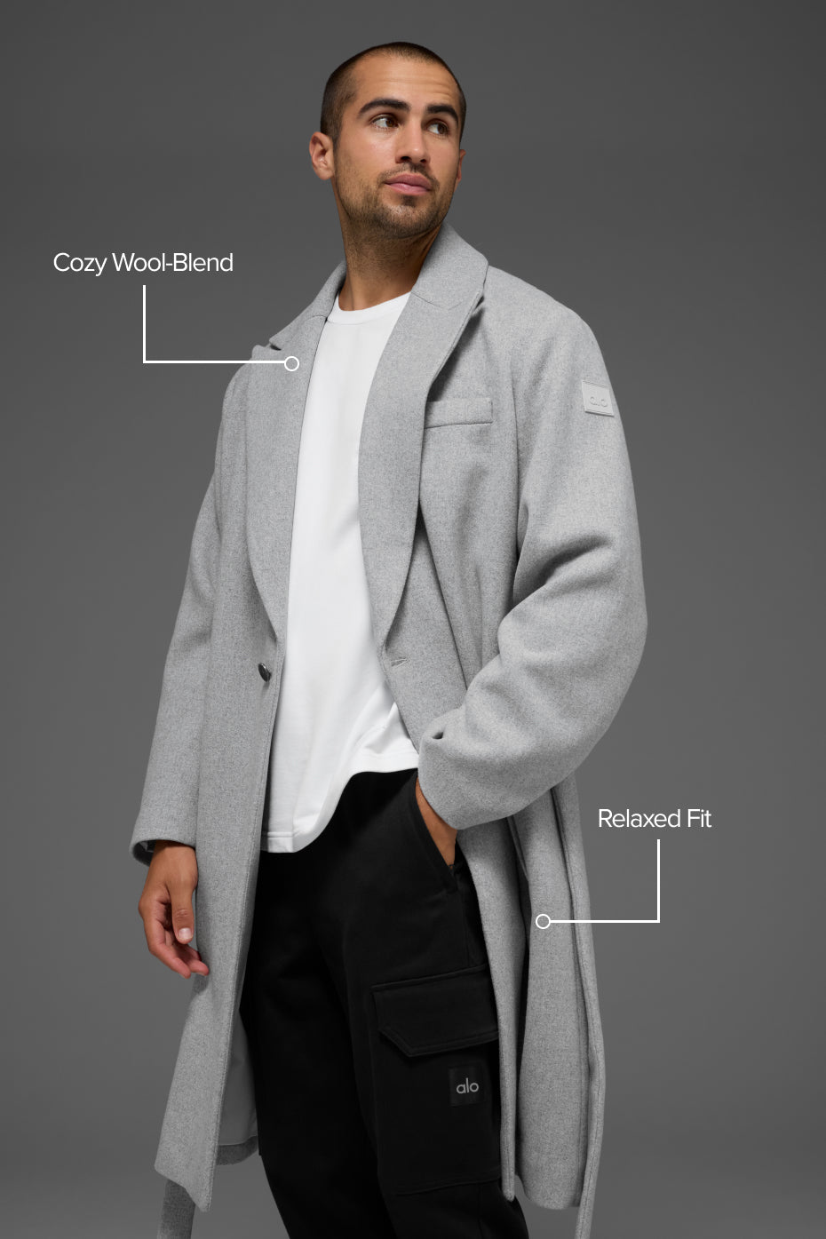 Pardessus Gameday en laine - Gris chiné sport