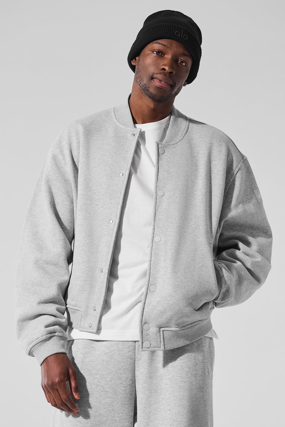 Veste universitaire Renown - Gris chiné sport