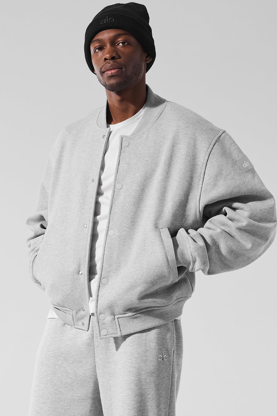 Veste universitaire Renown - Gris chiné sport