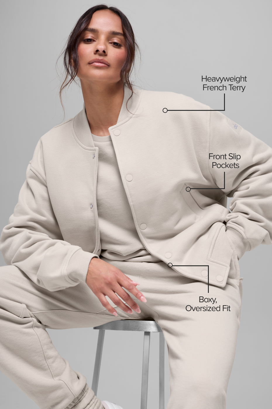 Veste universitaire Renown - Écru