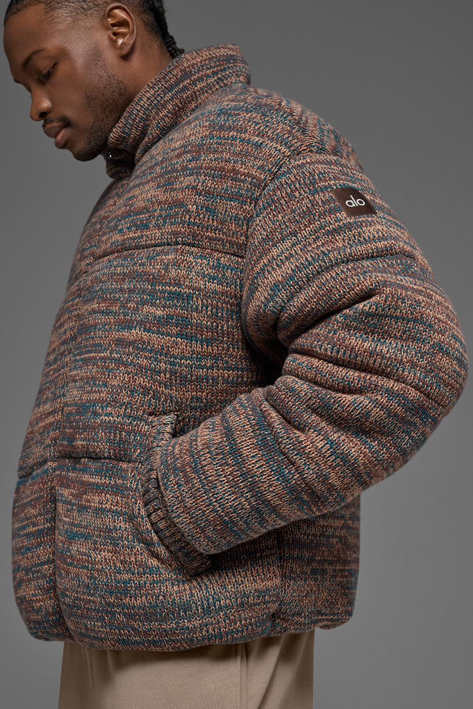 Doudoune en maille Stage - Marron multicolore