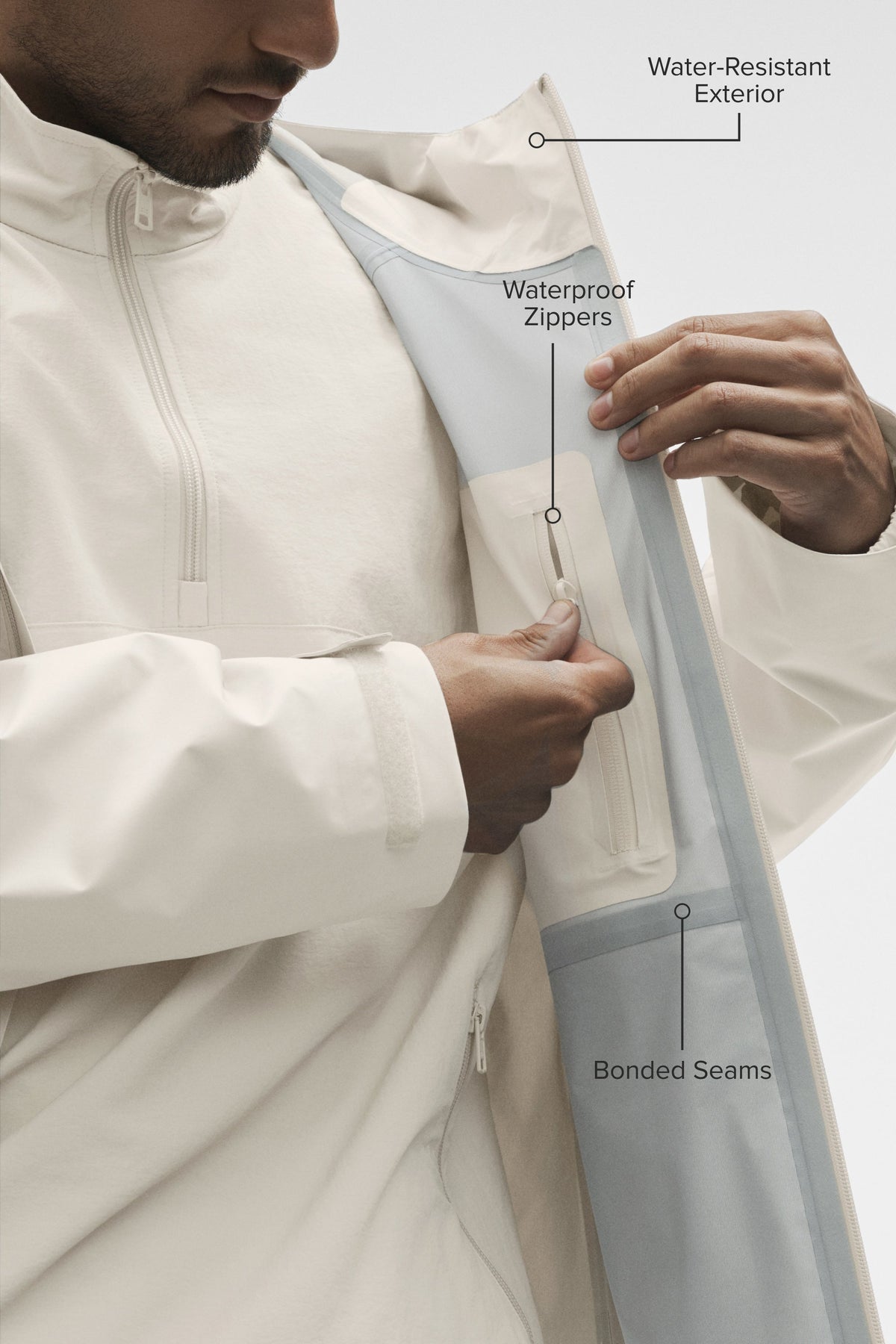 Veste Alpha Shell - Écru